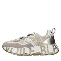 Sneakers in camoscio e tessuto con paillettes 
