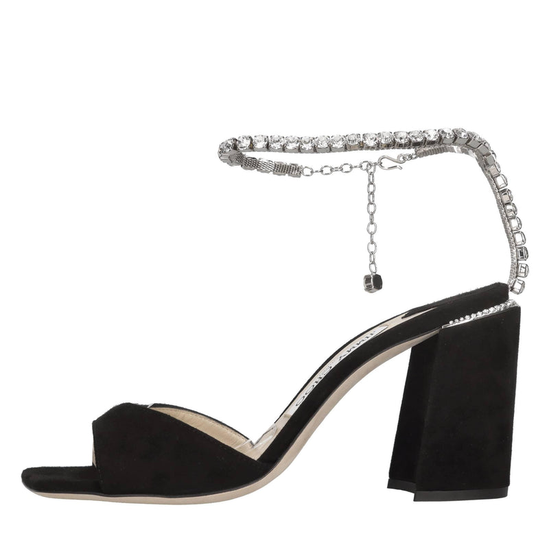 Sandali in camoscio e strass 