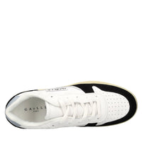 Sneakers in pelle e tessuto 