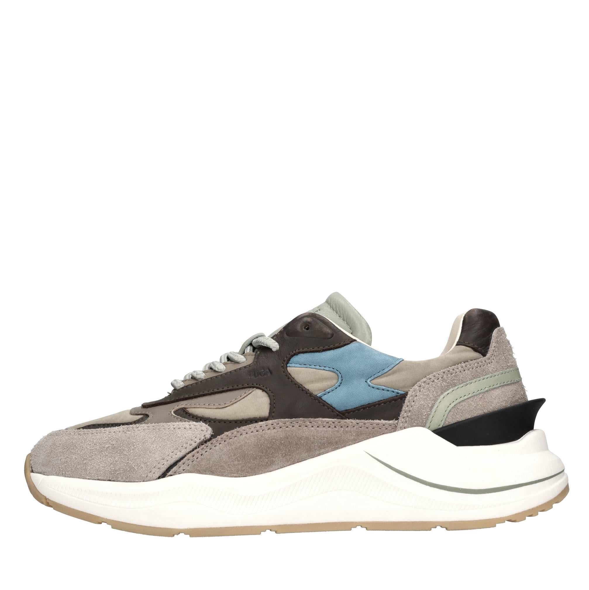 Sneakers in camoscio e tessuto 