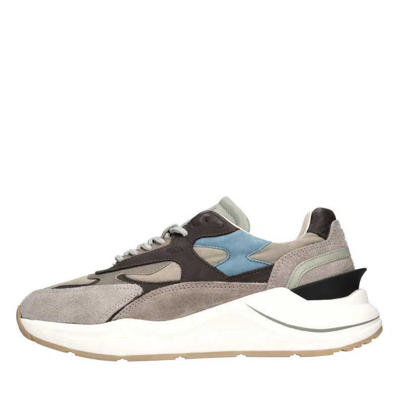 Sneakers in camoscio e tessuto 