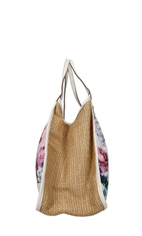 Borsa in tessuto e rafia 