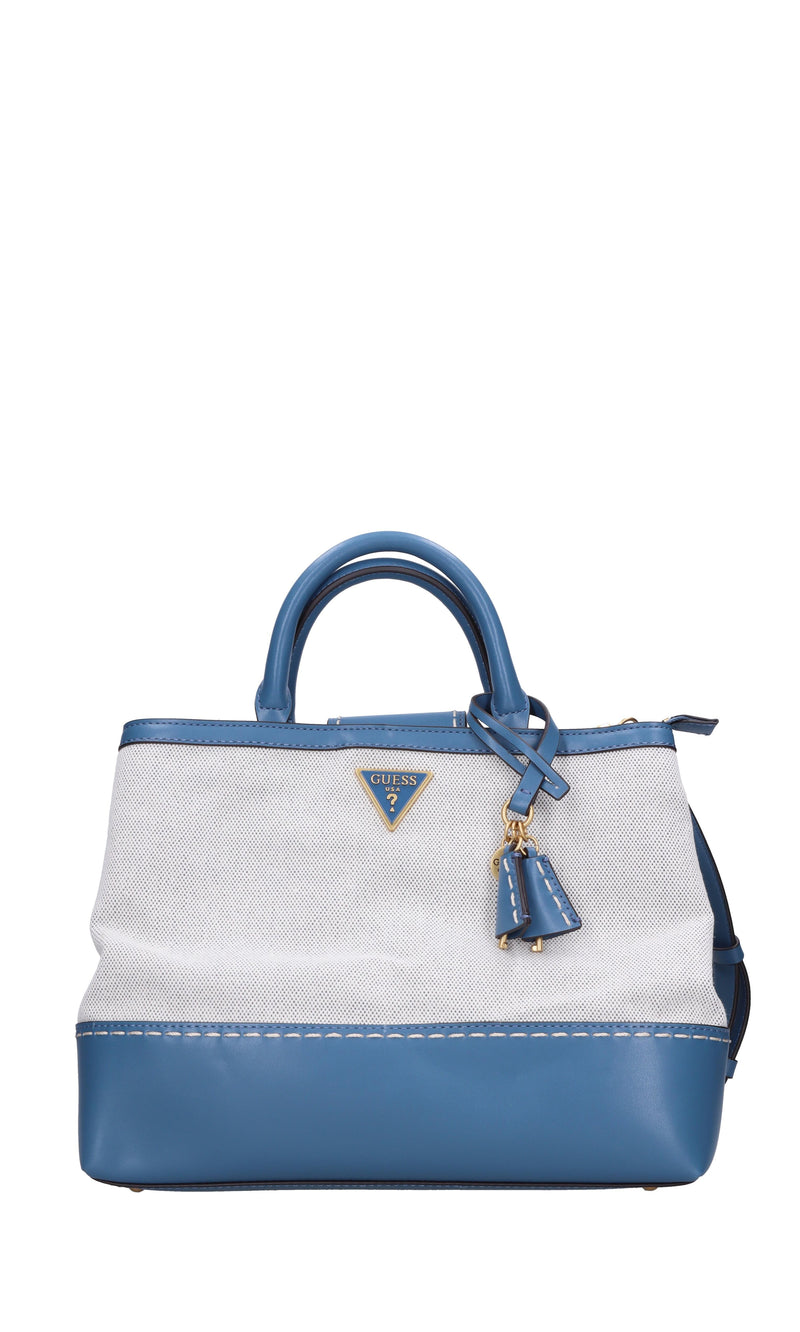 Borsa in ecopelle e tessuto 