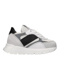 Sneakers in pelle e tessuto 