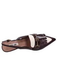 Décolleté slingback in pelle 