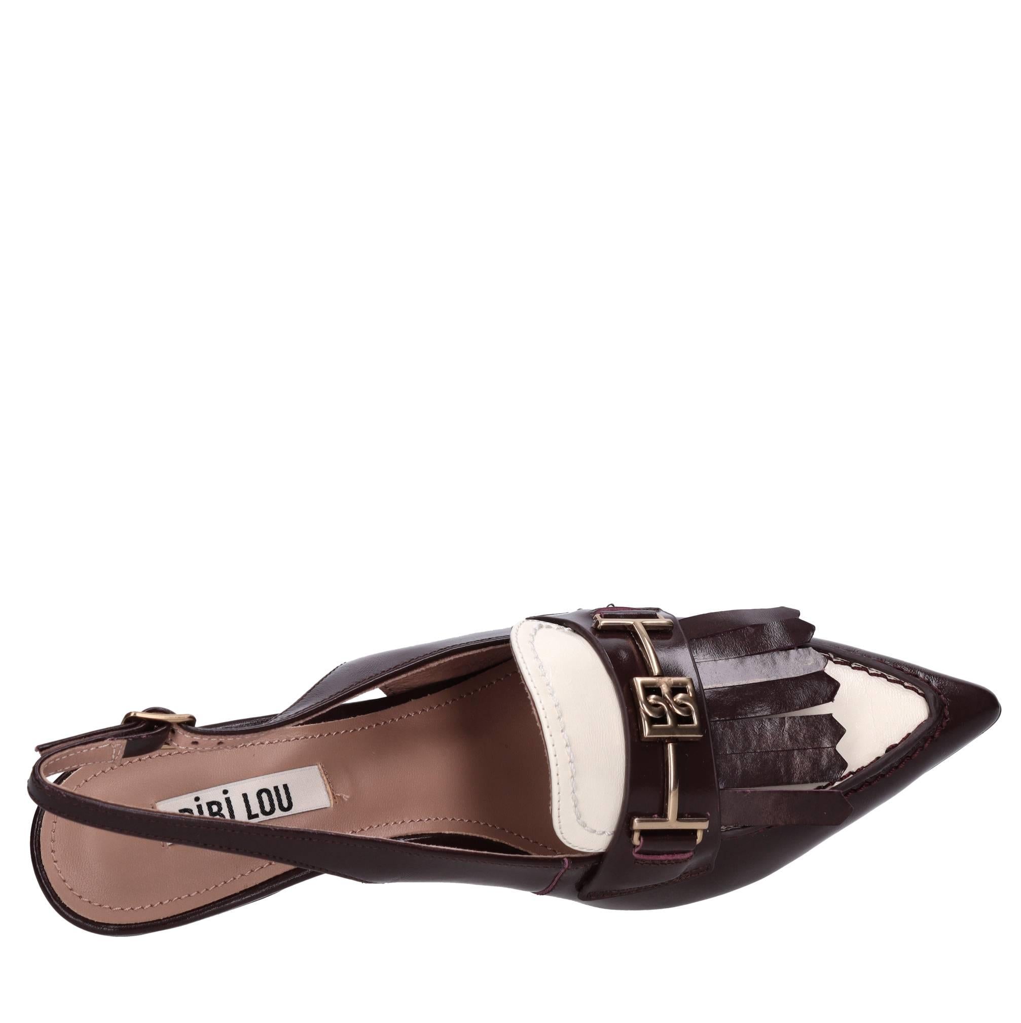 Décolleté slingback in pelle 
