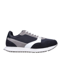 Sneakers in pelle e tessuto 