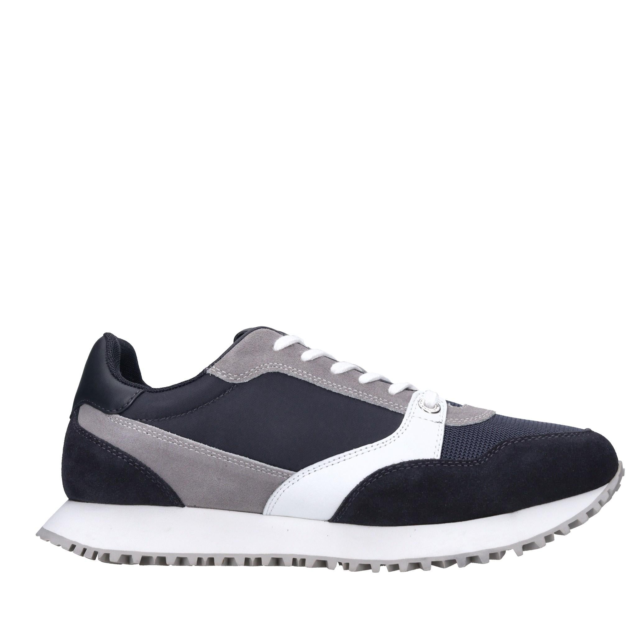 Sneakers in pelle e tessuto 
