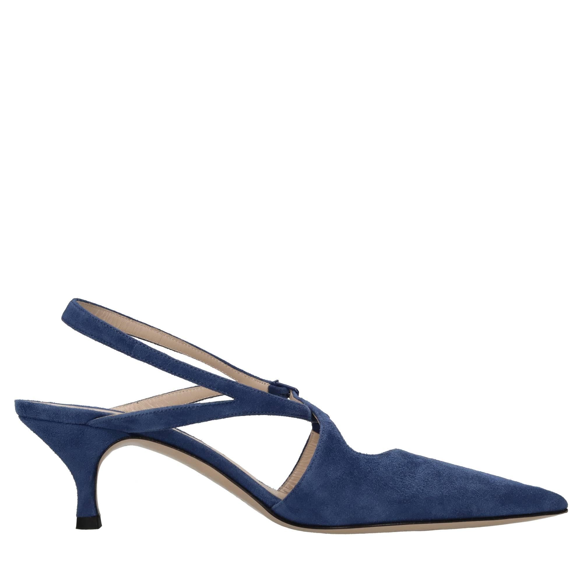 Décolleté slingback in camoscio 