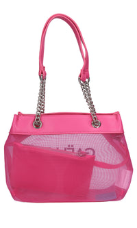 Borsa in ecopelle e tessuto 