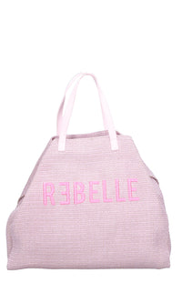 Borsa in rafia e pelle. 