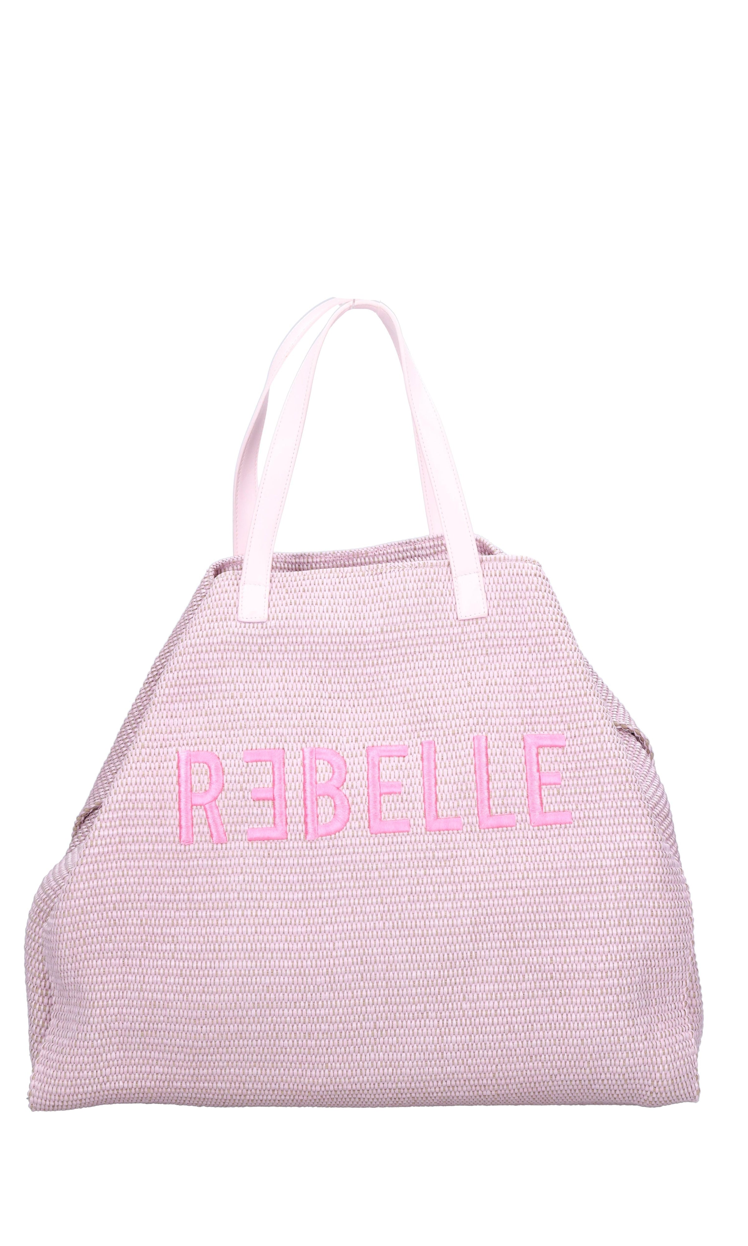 Borsa in rafia e pelle. 