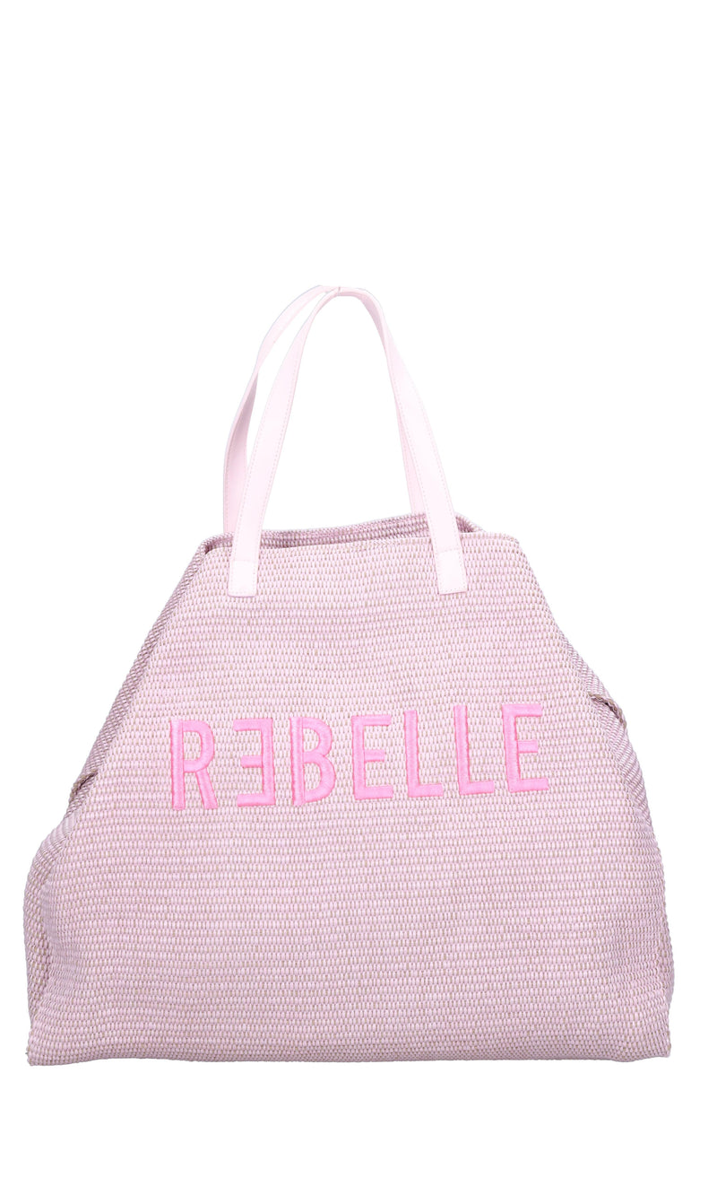 Borsa in rafia e pelle. 
