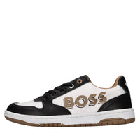 Sneakers in pelle e tessuto 