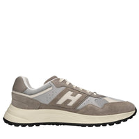 Sneakers in camoscio pelle e tessuto 