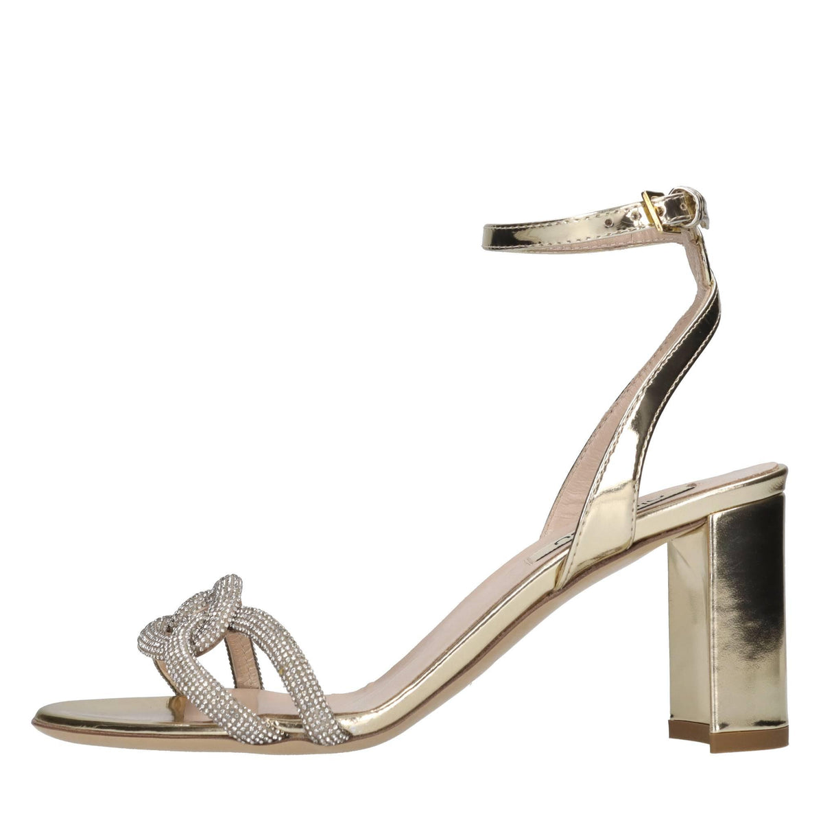Sandali in pelle e microstrass 