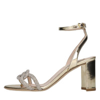 Sandali in pelle e microstrass 