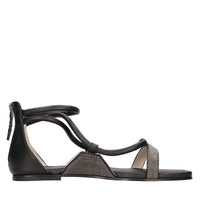 Sandali flat in pelle 