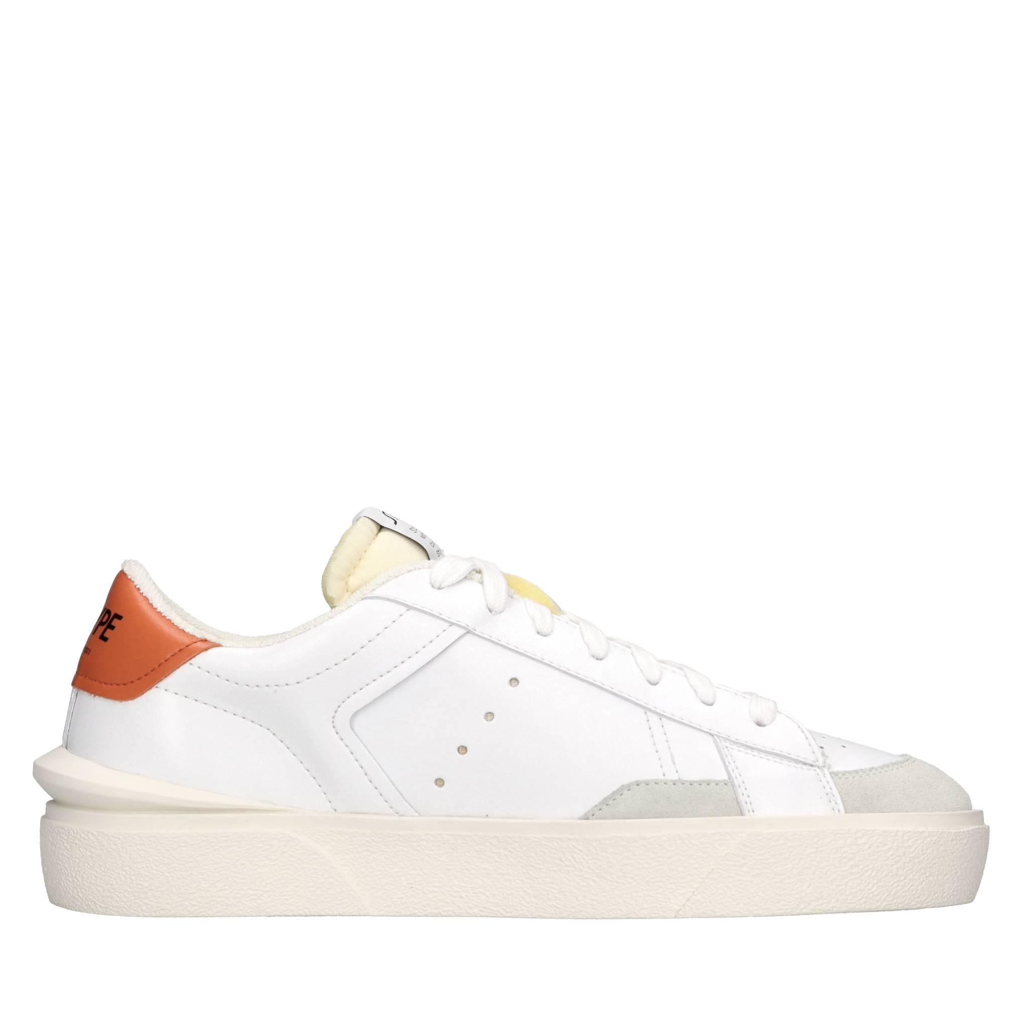 Sneakers in pelle e tessuto 