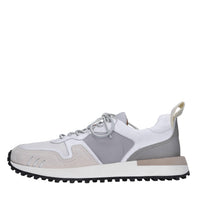 Sneakers in pelle e tessuto 