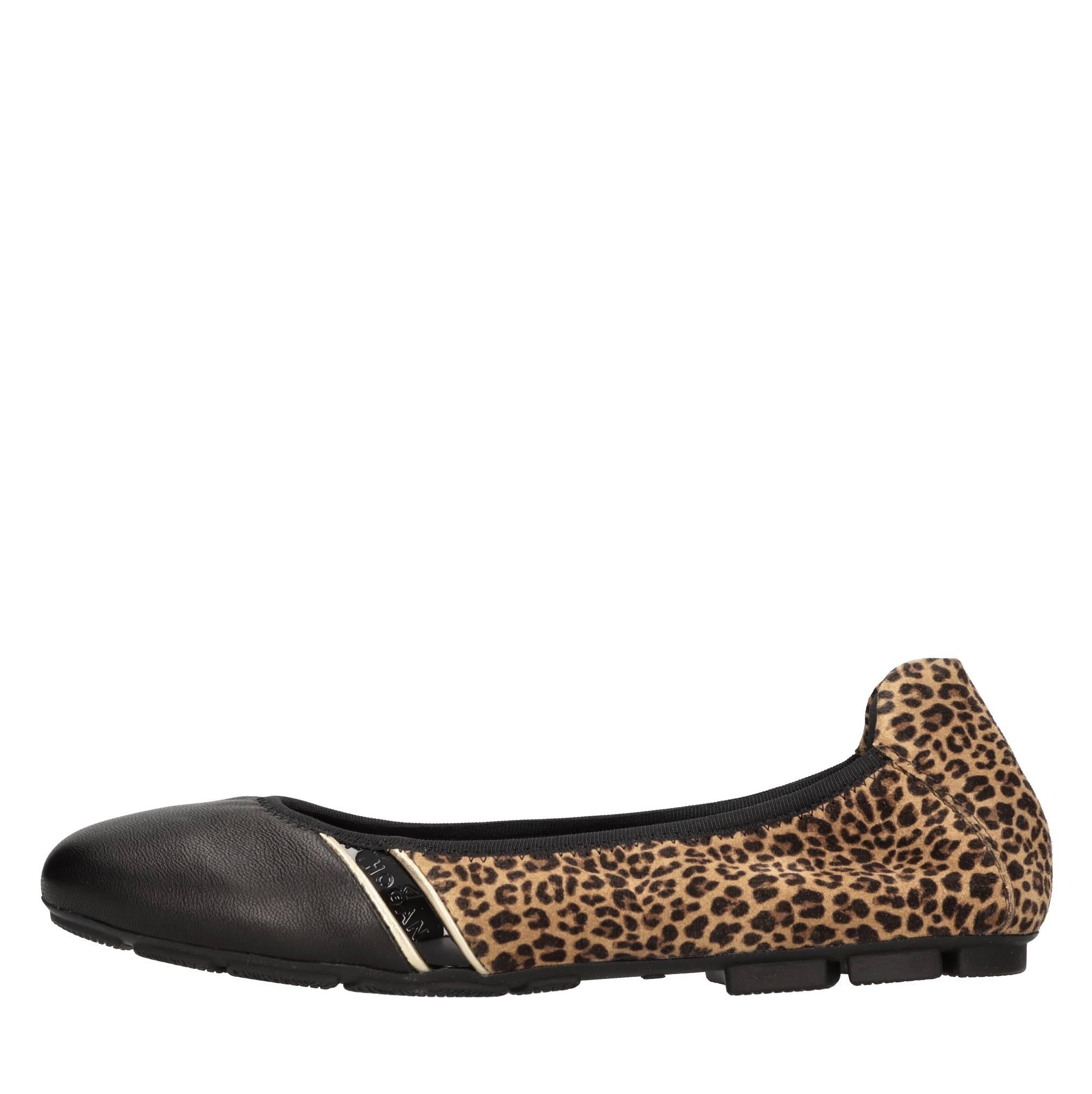 Ballerine in camoscio e pelle 