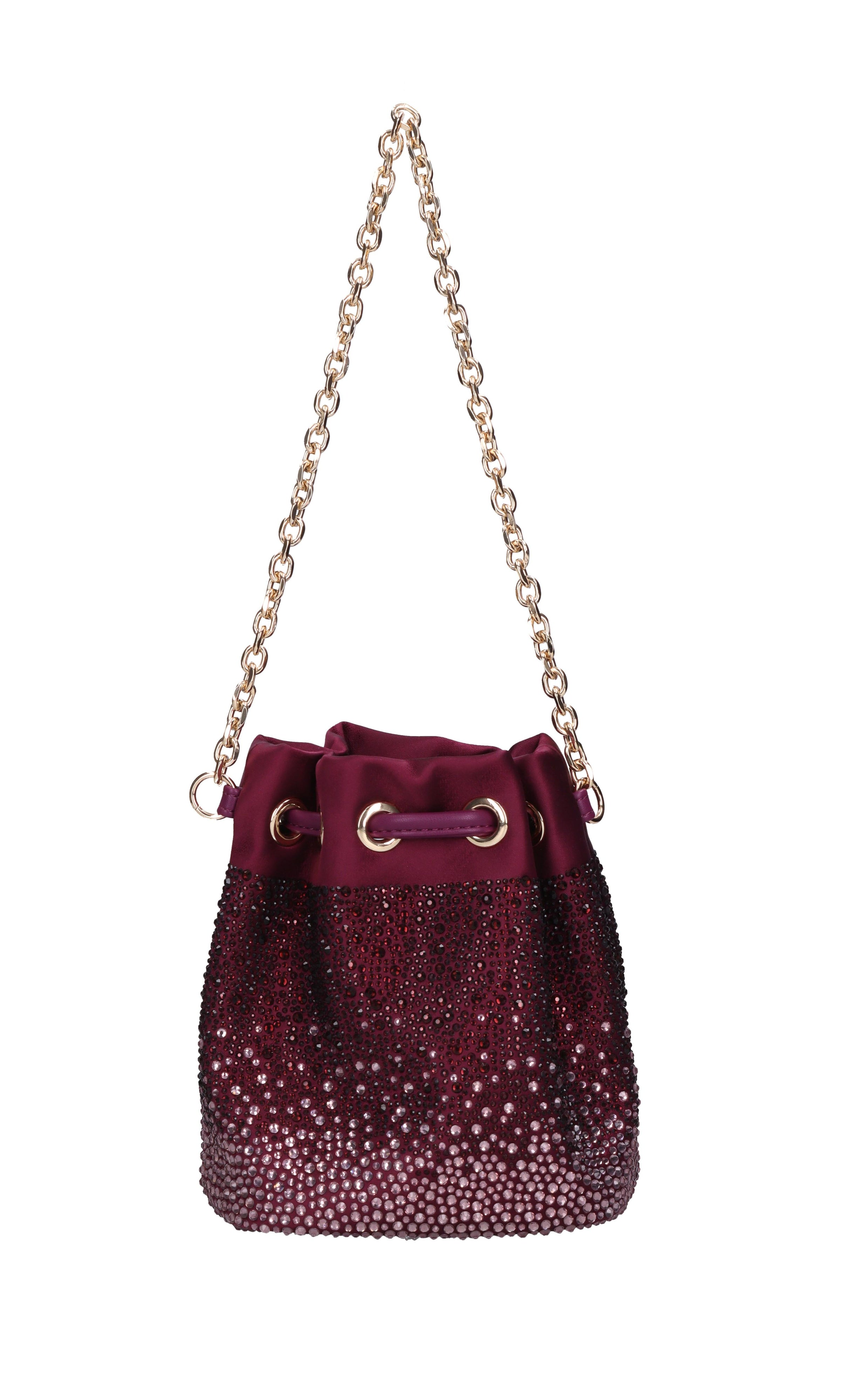 Borsa Night Edition in raso e strass 