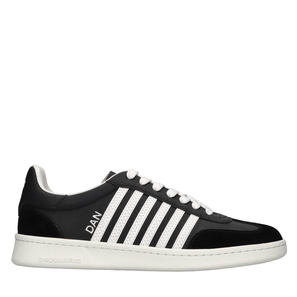 Sneakers in pelle e tessuto 