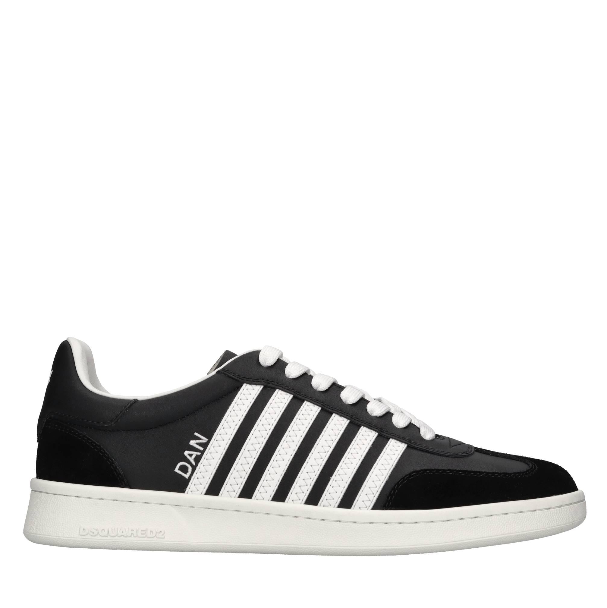 Sneakers in pelle e tessuto 