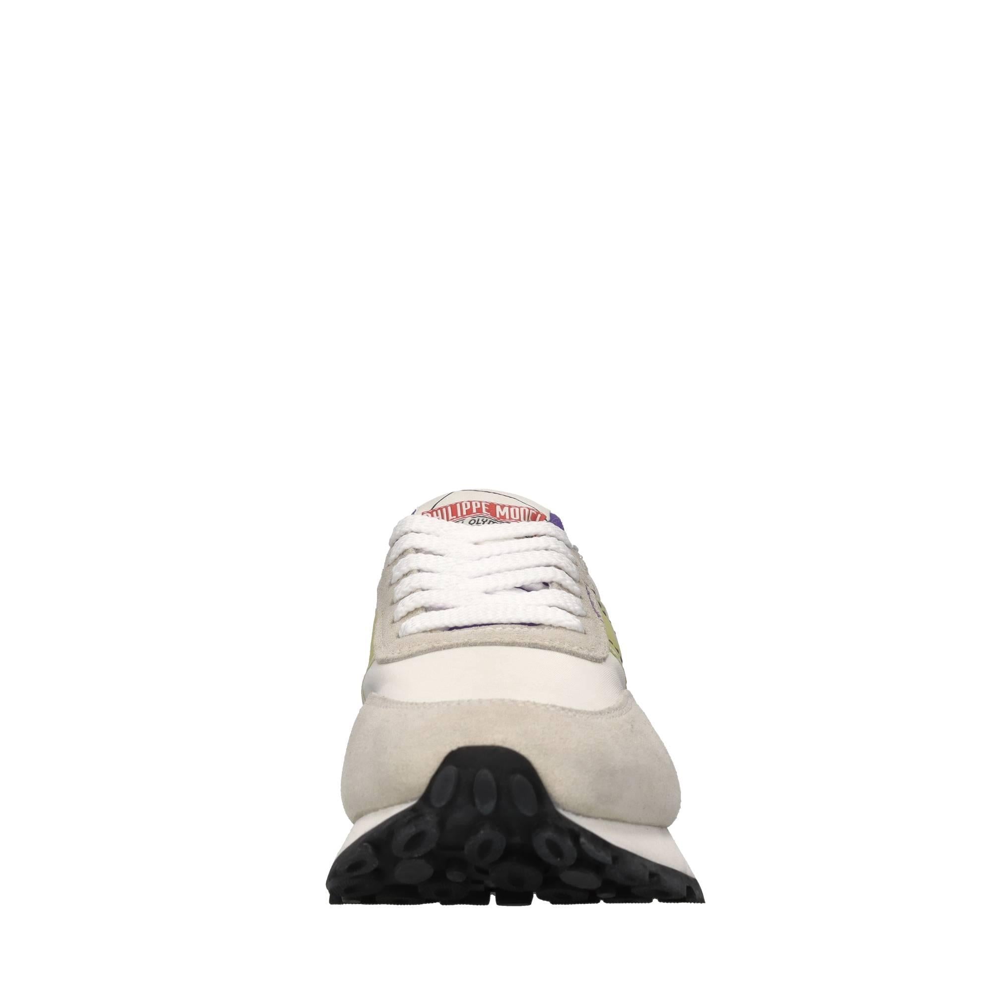 Sneakers in pelle e tessuto 