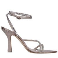 Sandali in tessuto con strass 