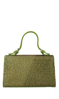 Borsa mini in raso e strass 
