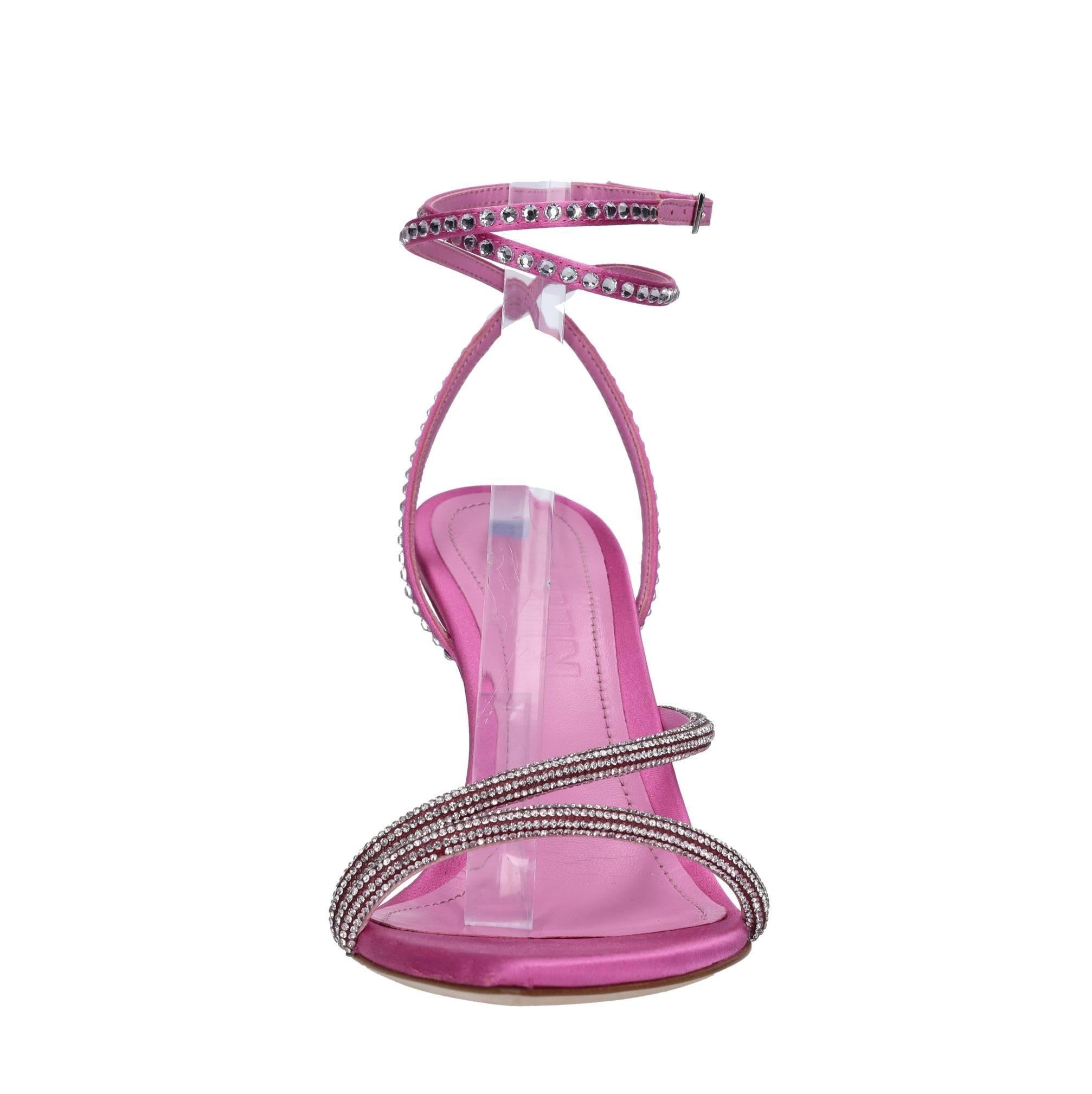 Sandali in tessuto con strass 