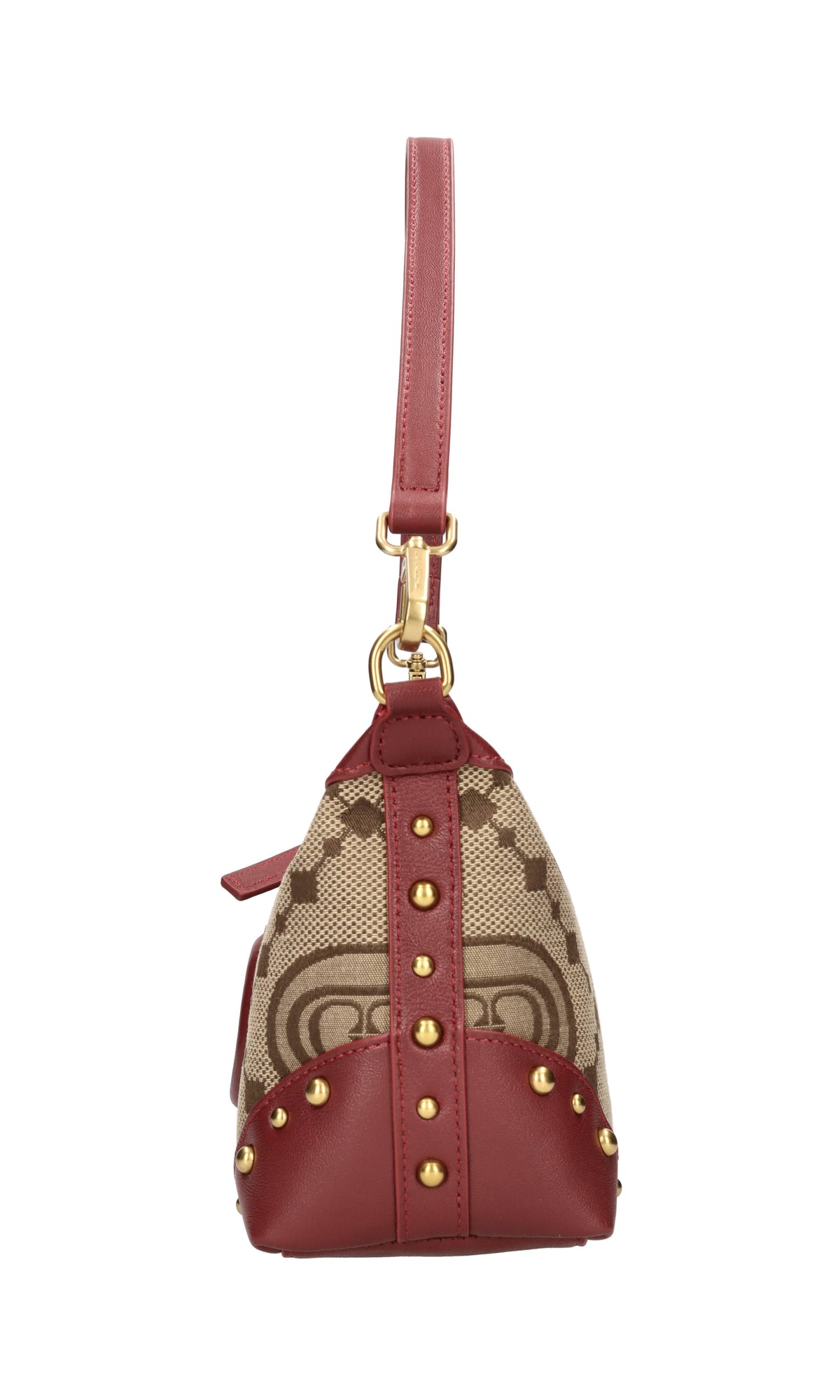 Borsa in pelle e tessuto 