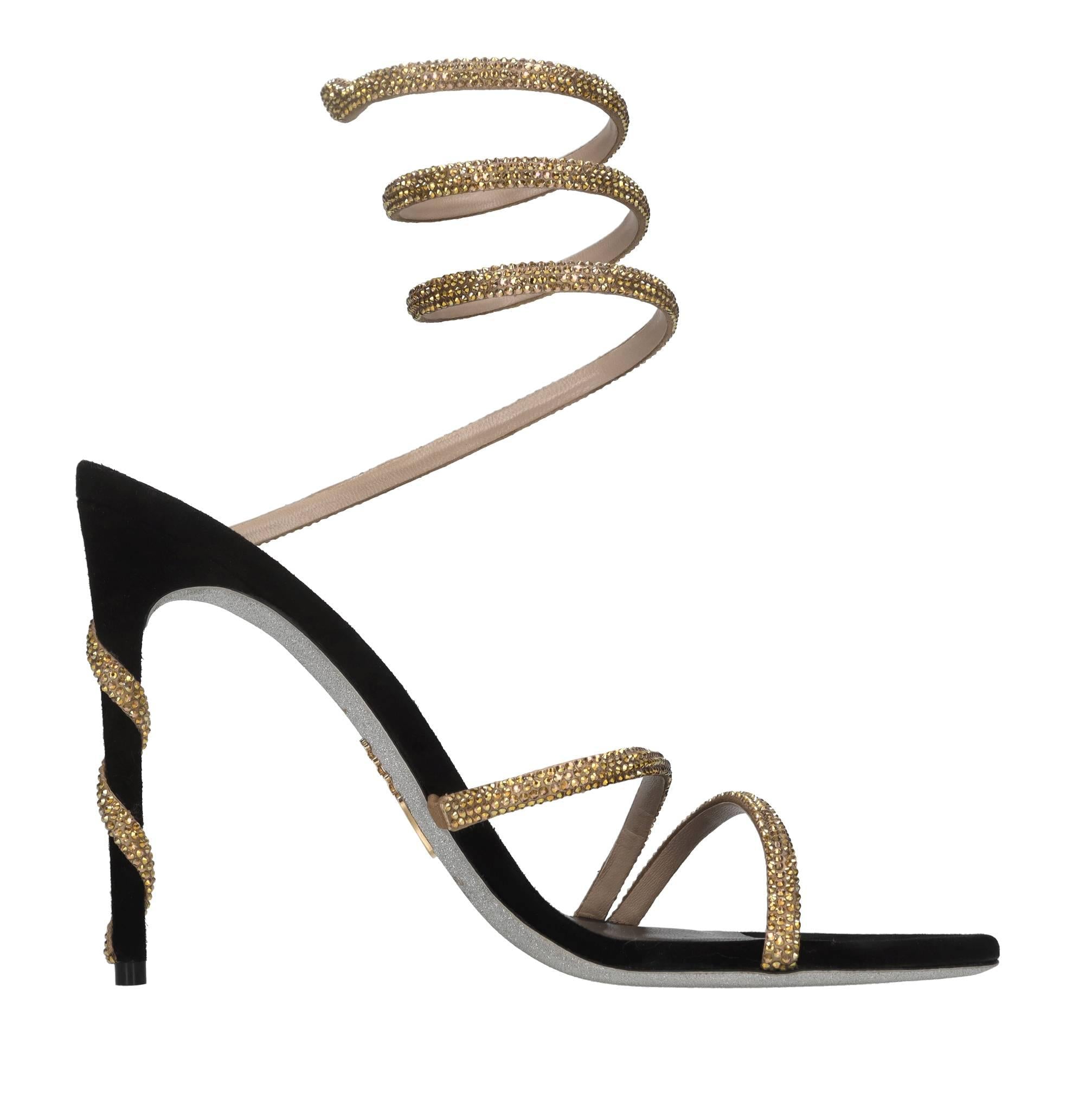 Sandali Margot in camoscio,raso e strass 
