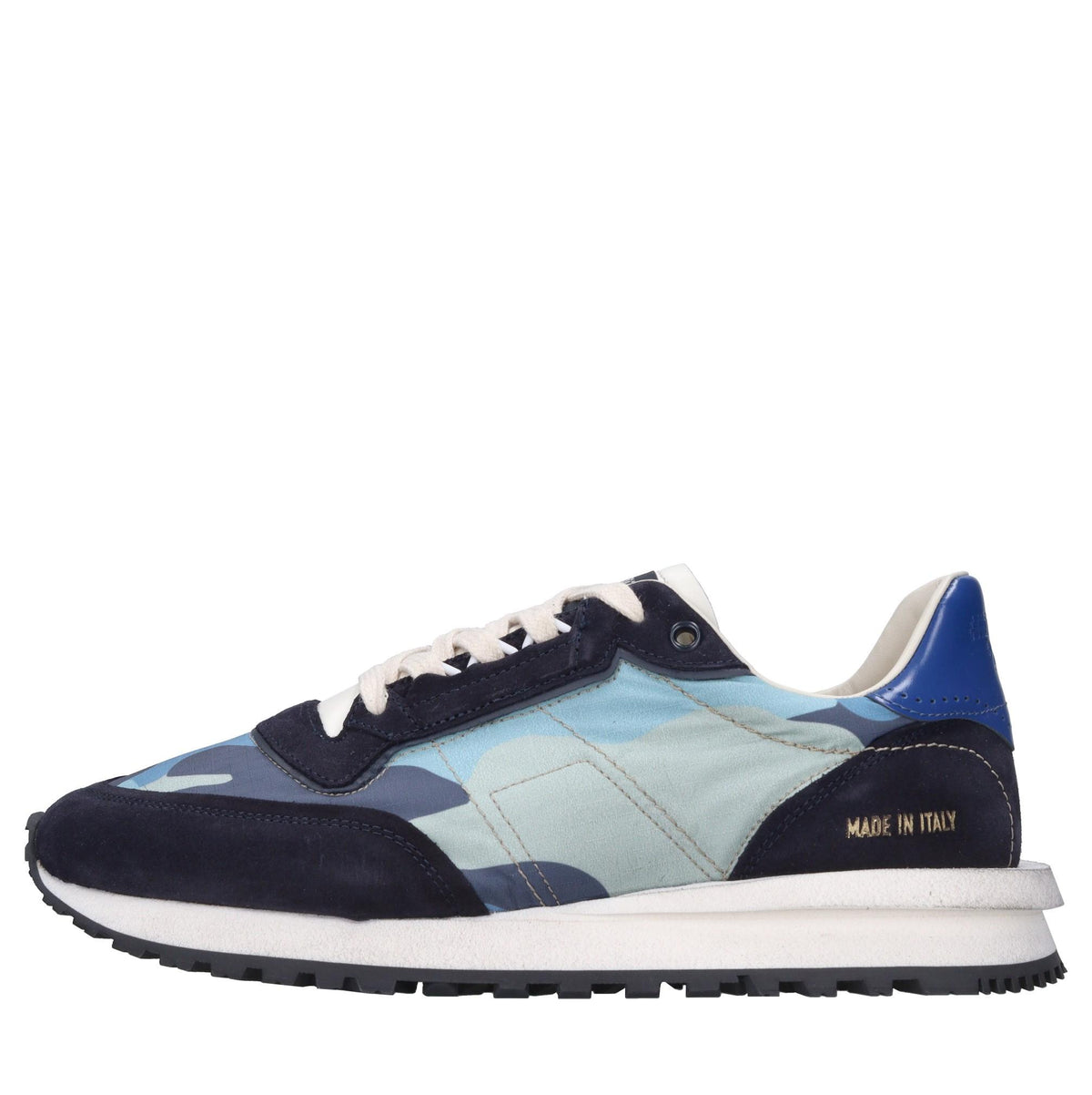 Sneakers in pelle e tessuto 