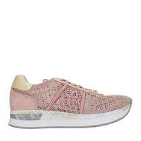 Sneakers in pelle e tessuto 