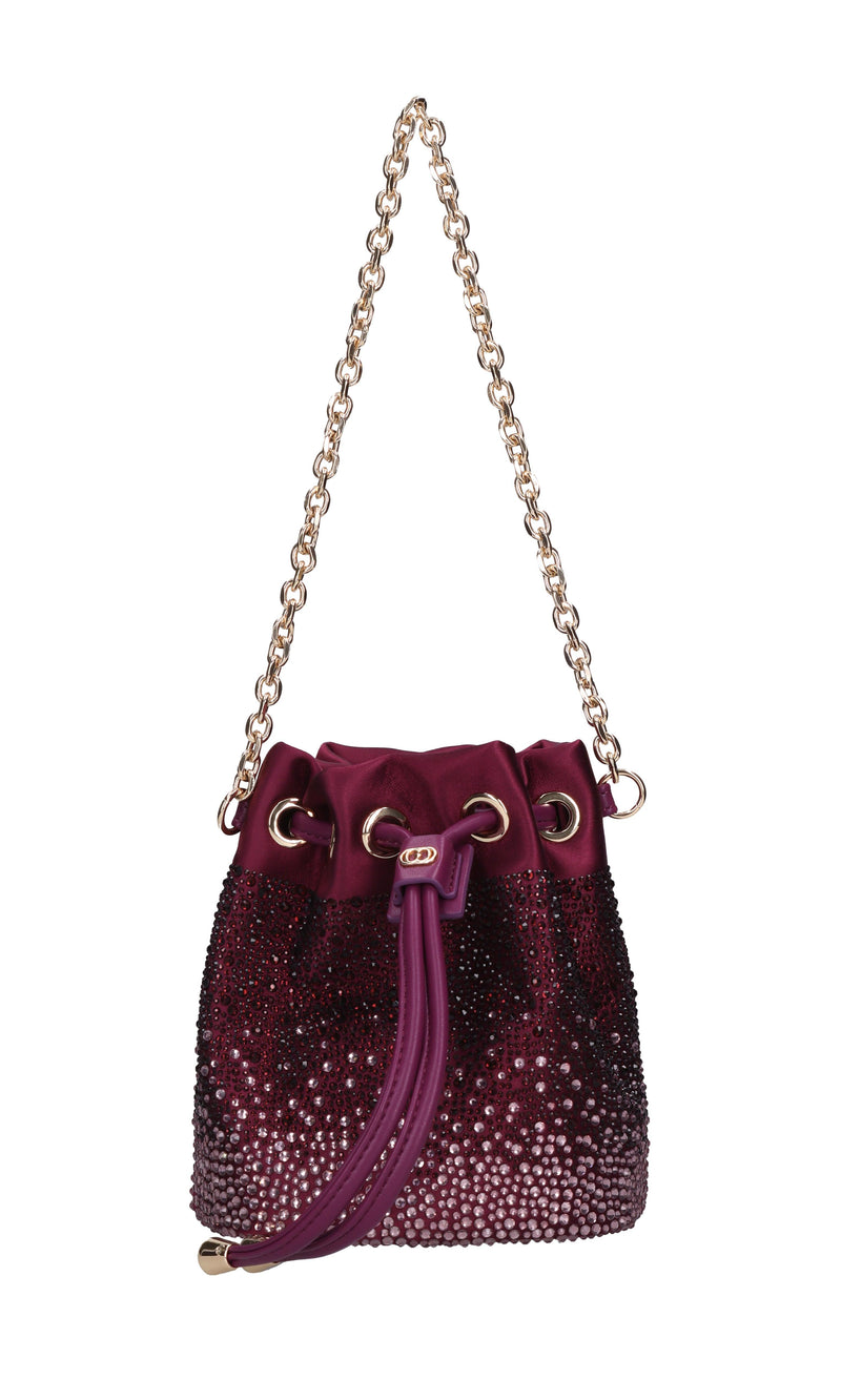 Borsa Night Edition in raso e strass 