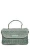LA CARRIE MALIBU faux leather and raffia bag