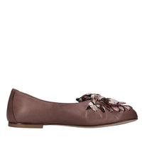 Ballerine in pelle e tessuto 