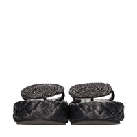 Mules in pelle e strass 