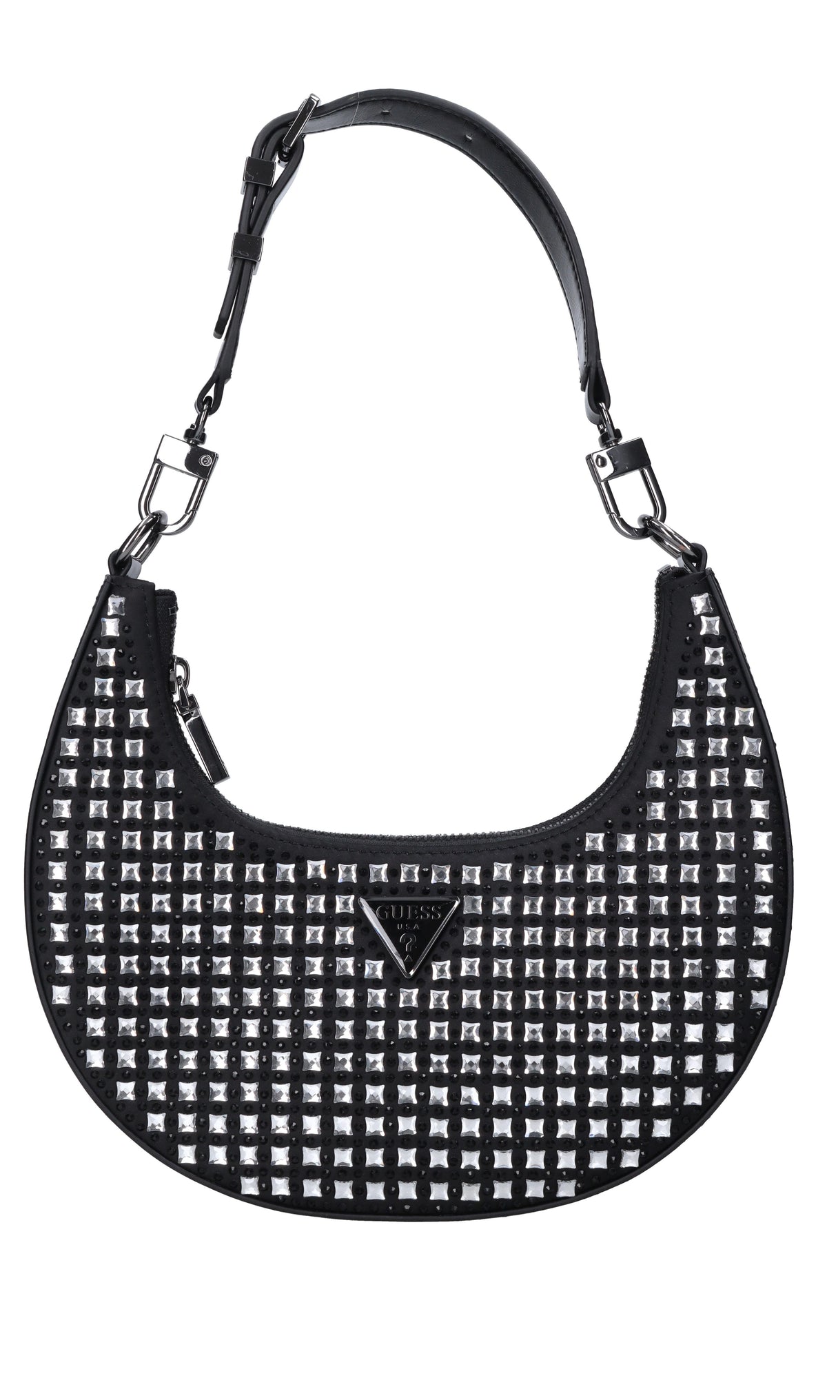 Borsa in ecopelle tessuto e strass 
