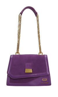Borsa irregular small in pelle e camoscio 