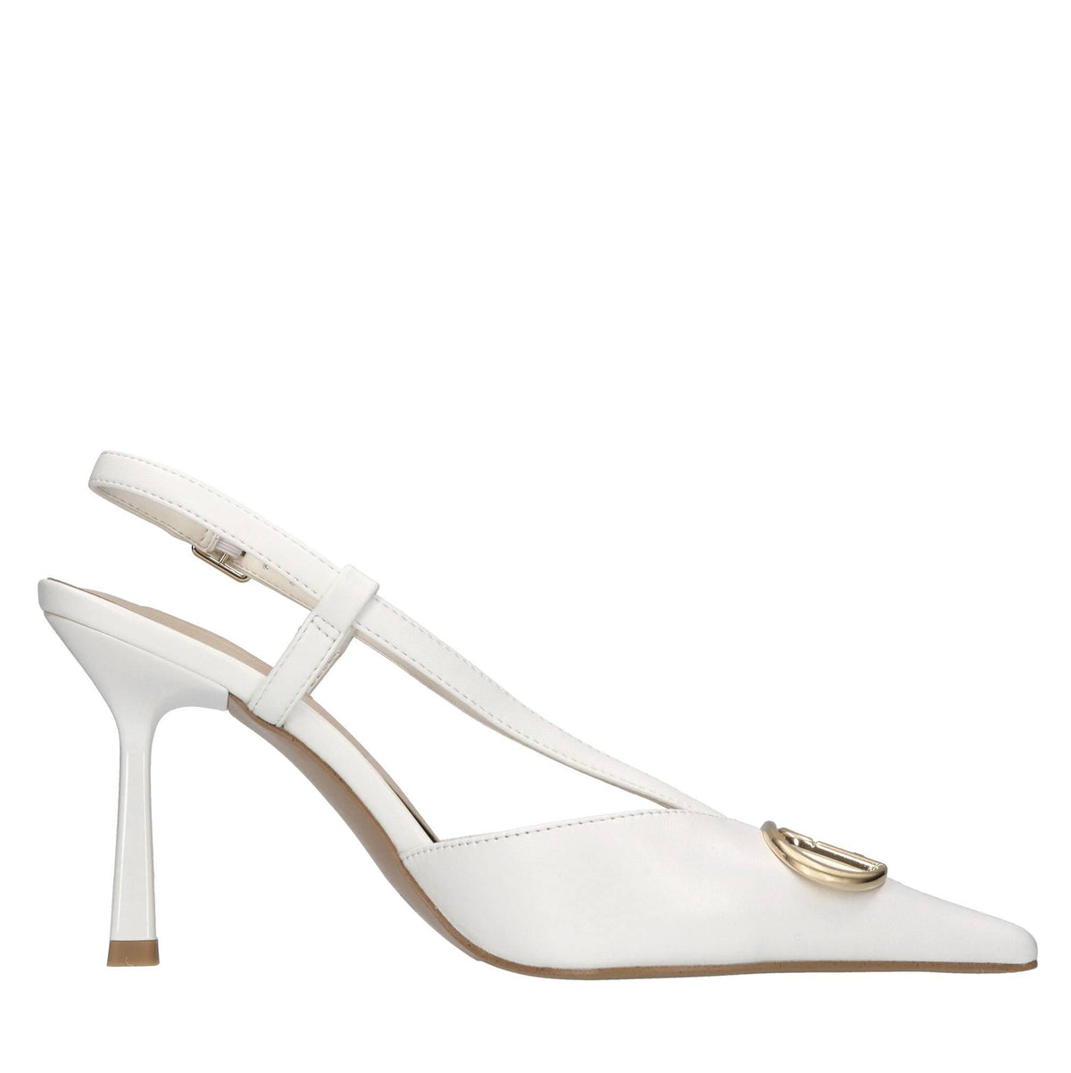 Décolleté slingback in pelle ed ecopelle 