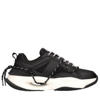 Sneakers in pelle e tessuto 