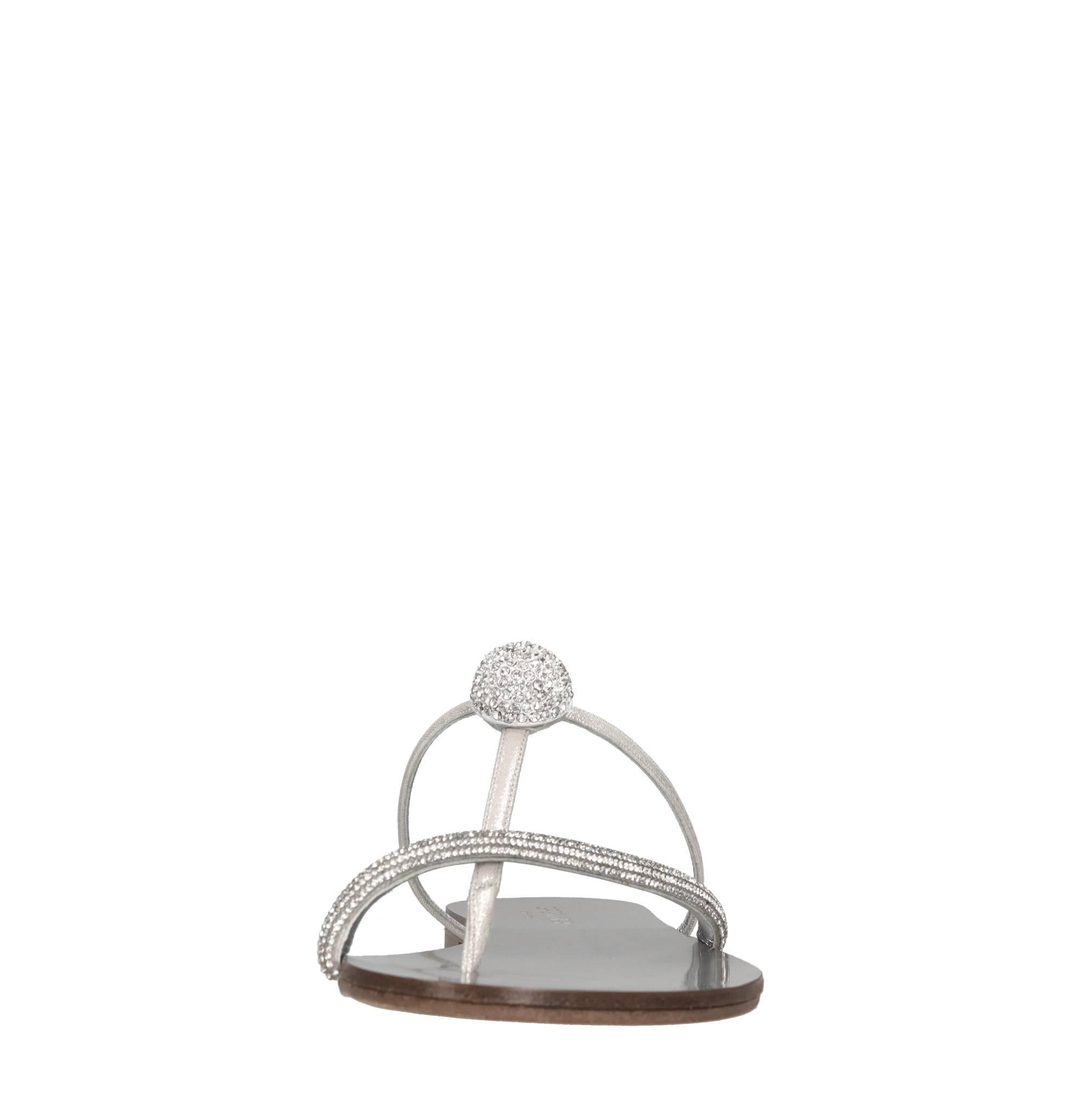 Flat in tessuto e strass 