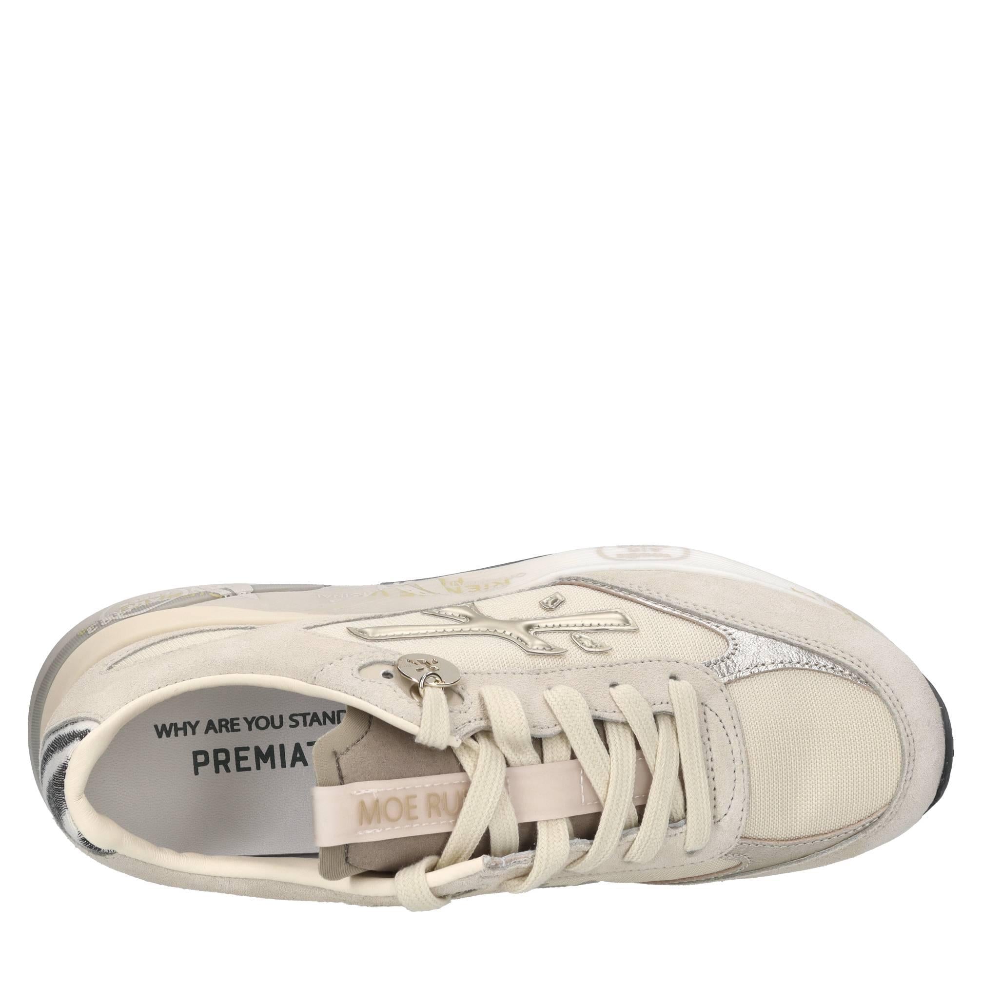 Sneakers in tessuto pelle ed ecopelle 