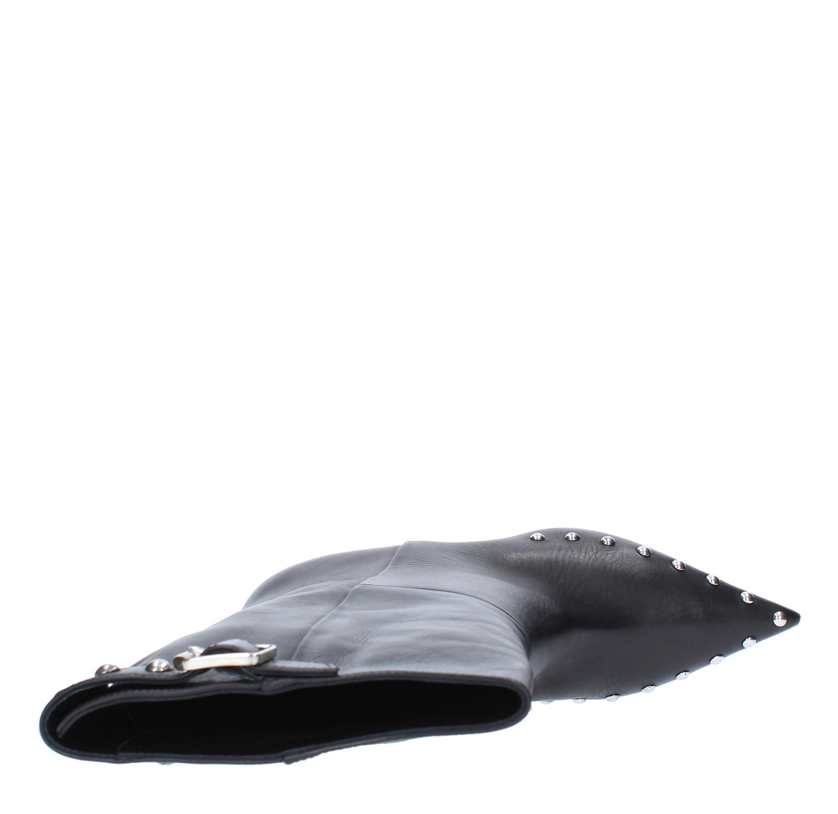 Tronchetti in pelle e borchie argento 