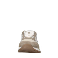 Sneakers in pelle e tessuto 