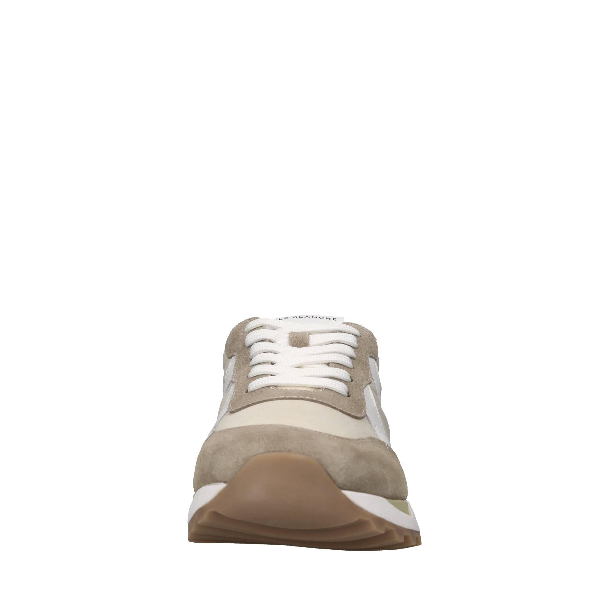 Sneakers in pelle e tessuto 