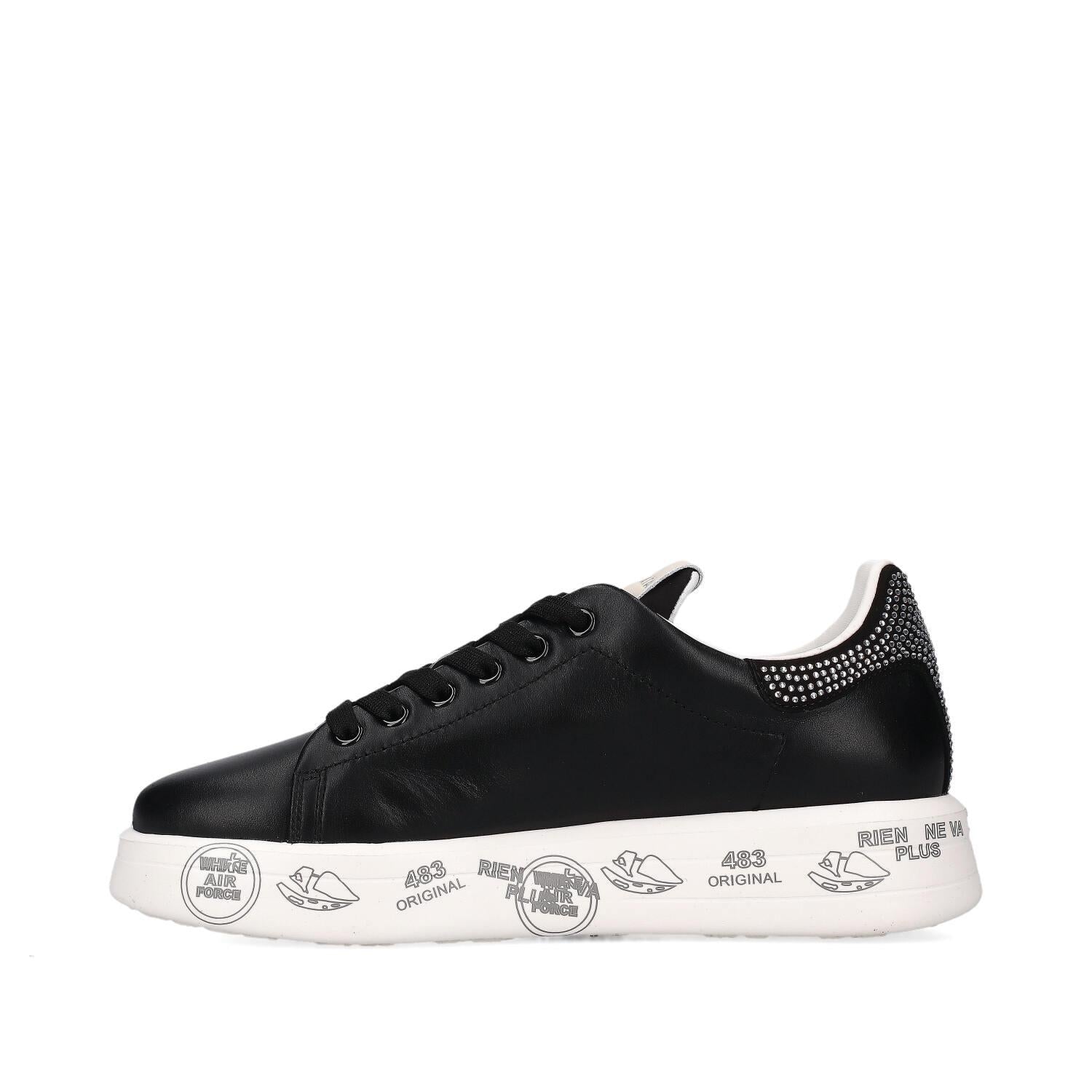 Sneakers Belle Var 7810 in pelle, ecopelle e tessuto<BR/> 